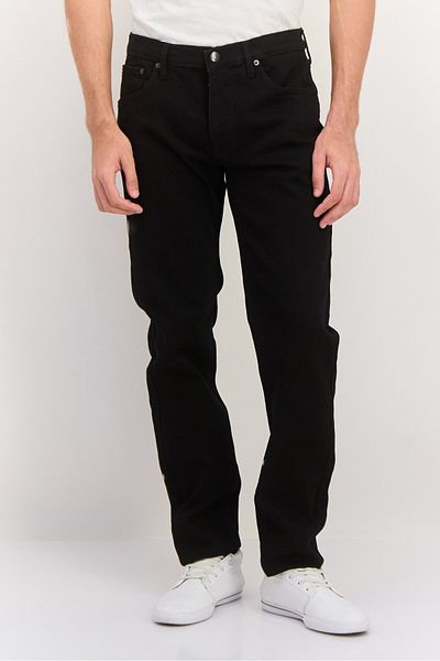 Riders by Lee Men Regular Fit Plain Stretchable Straight Leg Jeans, Black