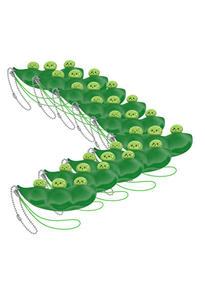 Depox Set zece jucării antistres IdeallStore, păstăi de mazăre, tip breloc, 6...