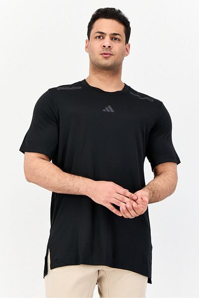 adidas Men Slim Fit Short Sleeve Training T-shirt, Black