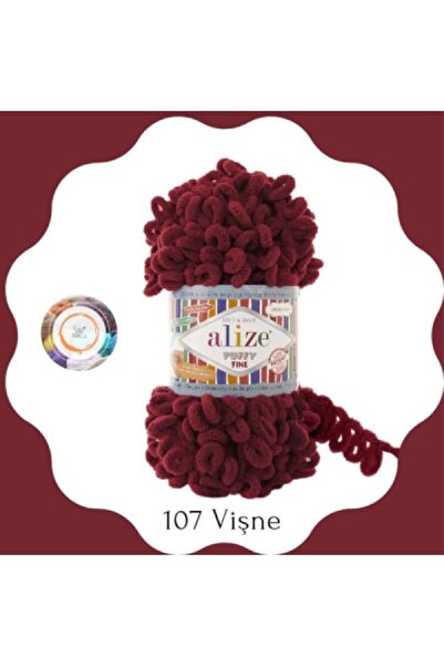 Alize Puffy Fine 107 1 Adet El Örgü Ipliği Küçük Ilmek (TEKLİ) - 100 Gr. 14.5mt. Parmak Ipi, Battaniye Ipi