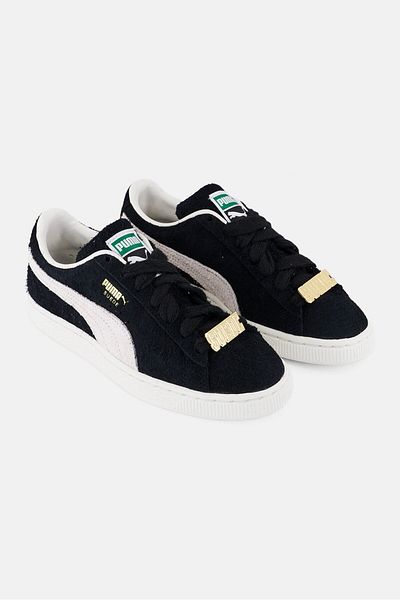 Puma Kids Girl Suede Fat Lace Up Outdoor Shoes, Black
