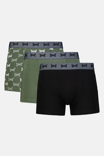 Tapout Men 3 Pieces Brand Logo Boxer Brief, Olive/black