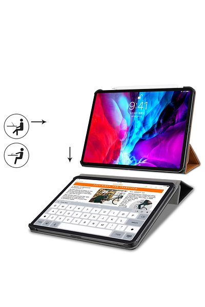 Prodigee Jasoncase iPad Pro 12.9-inch 2018-2021 Leather Case with Pencil Holder - Black
