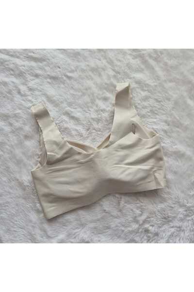 HS İÇ GİYİM Women's Wide Strap Padded Underwire-Free Non-Support Ghost Bra (Best Umt)