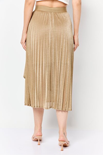 Esprit Women Pleated Pleated Skirt, Gold