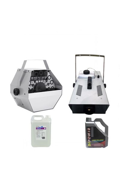 Depox Package Balloon Machine, Balloon Liquid 5 L And Smoke Machine With Remote Control, Silver