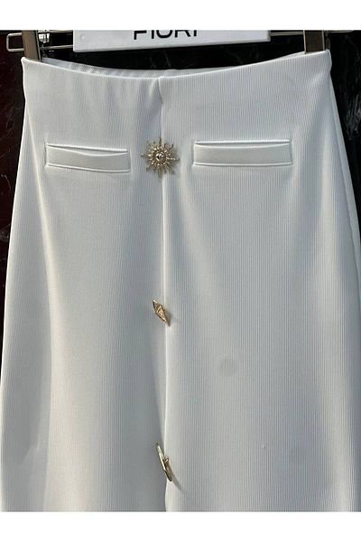 Butik Beyza Λεπτομερής φούστα Lycra με χρυσό κουμπί