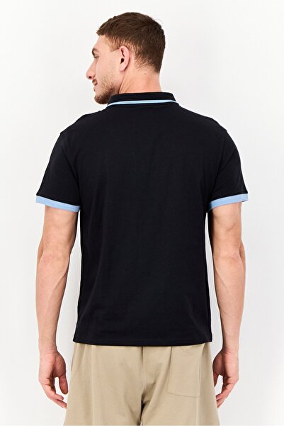 PAUL FRANK Men Regular Fit Brand Logo Short Sleeves Polo Shirt, Black