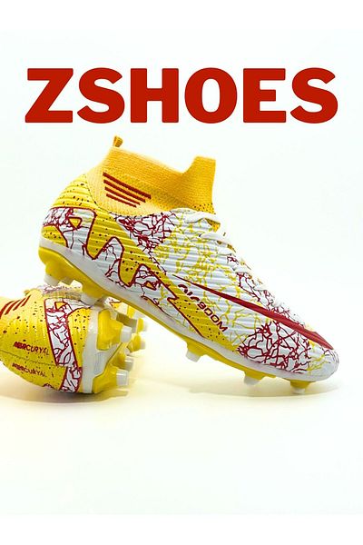 ZSHOES Cizme de fotbal unisex cu talpă TPU pentru gleznă