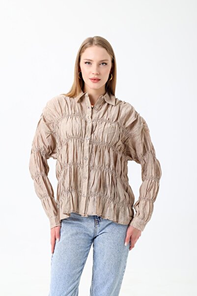 Dilek Aydın Atelier Gipeli Keten Dokulu Kırışmayan Gömlek