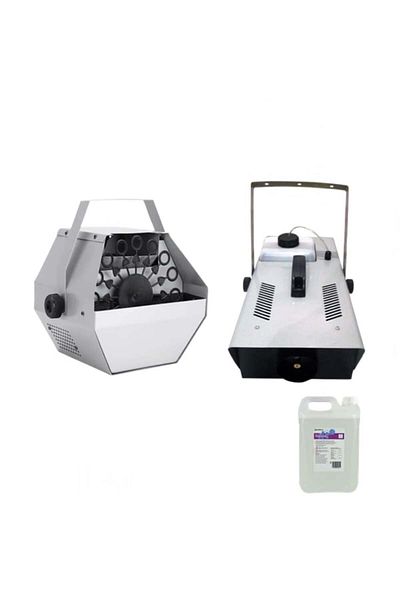 Depox Package Balloon Machine, Balloon Liquid 5 L And Smoke Machine With Remote Control, Silver