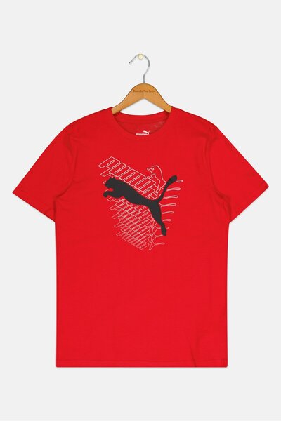 Puma Kids Boy Sportswear Fit Short Sleeve Outdoor T-Shirt, Red