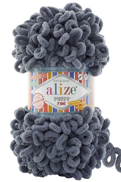 Alize (5 Τεμάχια) Puffy Fine 87 Σκούρο Γκρι (ΜΙΚΡΟ ΠΙΝΑΚΙΔΙΚΟ) (5 ΤΕΜΑΧΙΑ)