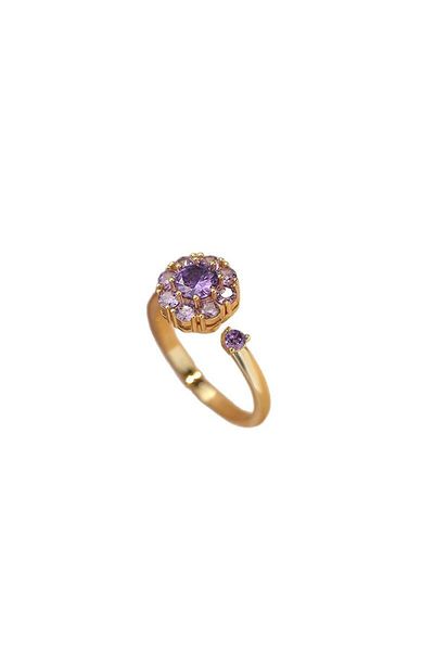 Nehir Korean Style Niche Design Famous Flower Design Non Tarnish Open Ring for Women