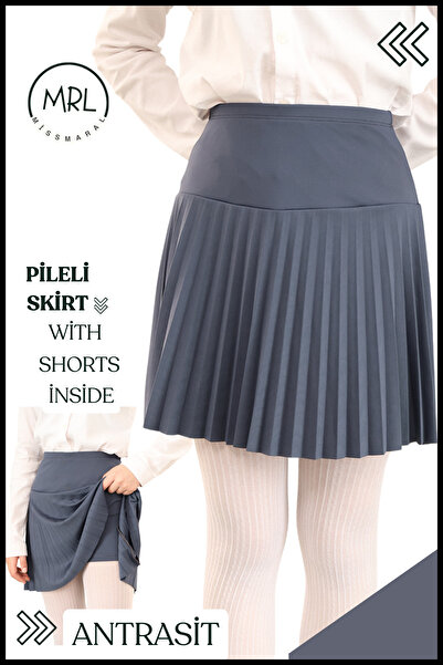 missmaral Girls Skirt - High Waist Lycra Fabric with Shorts Inside School-Sports-Event Skirt 4103