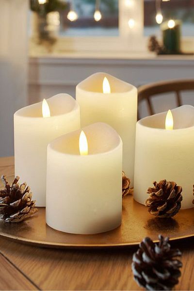Tchibo 4 Pieces Real-wax Led Candles, White