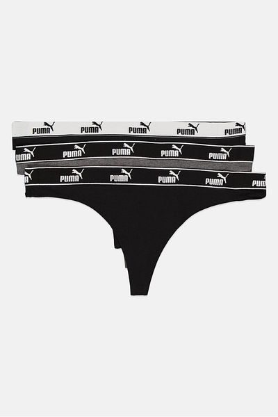 Puma Women 3 Pcs Brand Logo Outdoor Strings, Black/Grey
