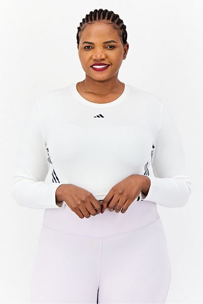 adidas Women Sportswear Fit Short Sleeve Outdoor Top, White
