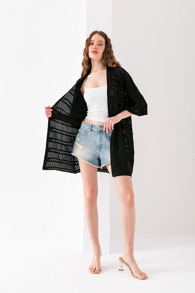 Wega Moda Lofta Knitted - Cotton Pareo, Beach Cardigan, Kimono and Bikini Top