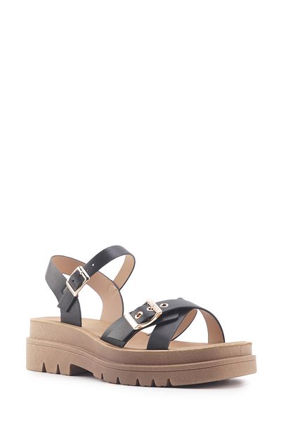 Polaris 323622 .Z 4Fx Black Women's Thick Sole Sandals