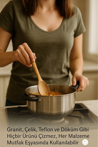 Ülgenev Set of 4 Olive Tree Spoons and Spatulas - Natural Handmade, Non-Scratching, Durable Wooden Kitchenware Set