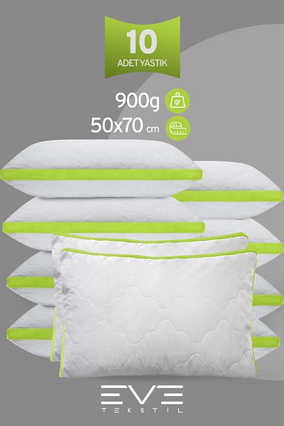 Eve Tekstil Pernă din nano fibre de silicon antialergică cu fermoar Klimax Green Series 50x70cm (10 bucăți)