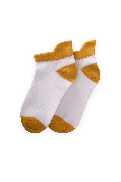 Cigit Colorful Children's Booties Socks with Toe Heel 5-12 Years Old Mustard Yellow