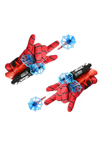Depox Mănuși Spiderman cu ventuze, sfoară și lansator, IdeallStore, roșii