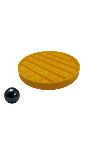Depox Jucărie antistres, Pop it, silicon, 13 cm, galbenă, minge de marmură in...