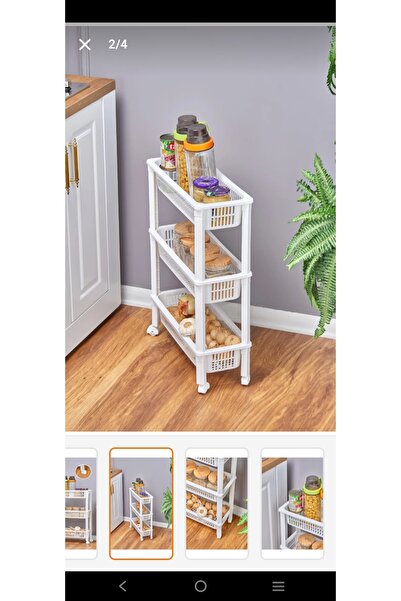 Güncü home Tekerlekli 3 katlı dolap organizer