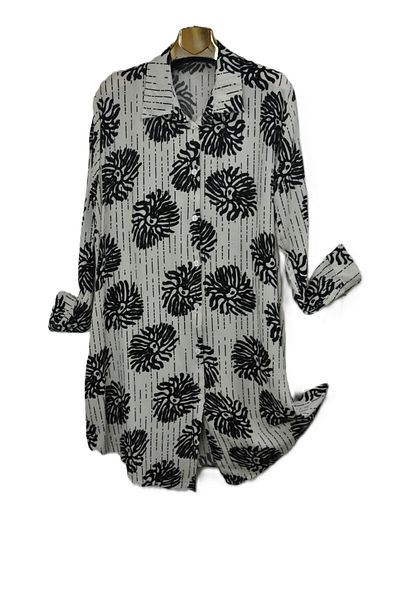 elma abone Plus Size Viscosa Buttoned Tunic Shirt