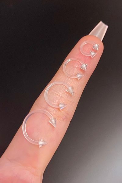 Blisse Piercing Women's Transparent Antiallergic Bioplast Spike Septum Tragus Helix Cartilage Piercing 1 Piece