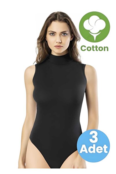 Tezzgelsin Жіночий триколірний боді з рибальським коміром, без рукавів, на кн...