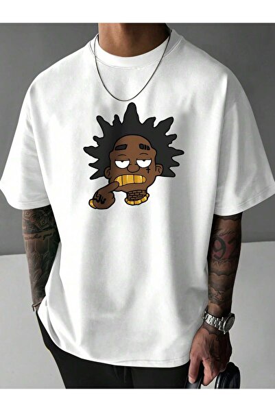 cc collection Tricou oversize pentru bărbați cu imprimeu Golden Teeth