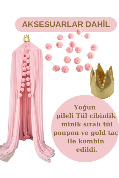 Miniminitoys Çocuk Odası Tül Cibinlik Seti ( Aksesuarlar Dahil )