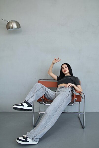 shop Baggy Grey Snow Wash Jean Pants Pallazo