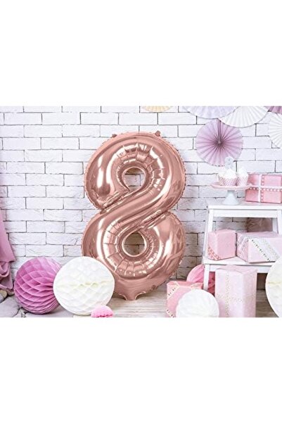 Flippy Foil Balloon, Number 8, 81 cm, For Air or Helium, Bulk, Rose Gold