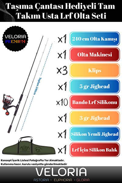 Veloria Premium Seri Taşıma Çantalı Hazır Kurulu 3 m Kamış Tam Takım Usta Lrf...