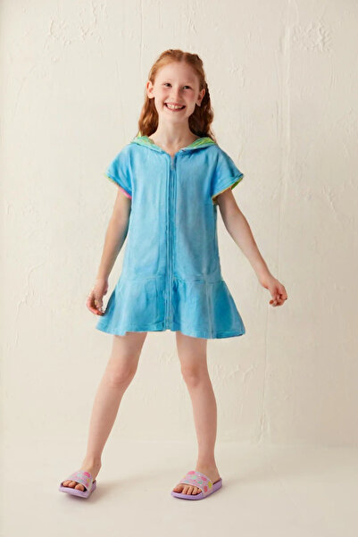 lalinehome Kız Çocuk Fermuarlı Panço Elbise