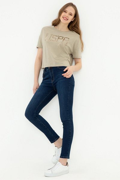 U.S. Polo Assn. Women's Khaki Crop T-Shirt