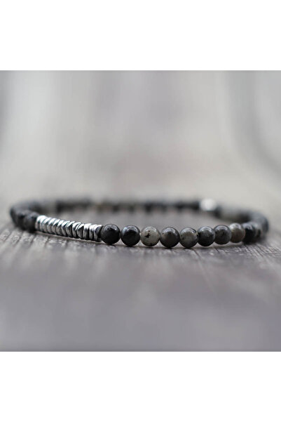 Choice سوار رجالي جديد من حجر عين النمر البركاني الطبيعي مقاس 4 مم مرصع بالخر...