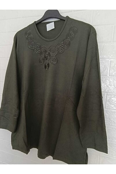 anne moda ankara 1. Quality Seasonal Plus Size, Tok Combed Cotton, Long-Sleeved Blouse