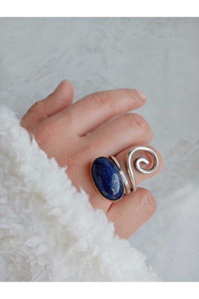 GÜMÜŞ Papila Silver Lapis Lazuli Tasarım Gümüş Yüzük