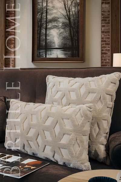 Bertille Home Διακοσμητικό κάλυμμα μαξιλαριού ριχτάρι διπλής όψης Welsoft Jacquard Bohemian Style Punch Pattern