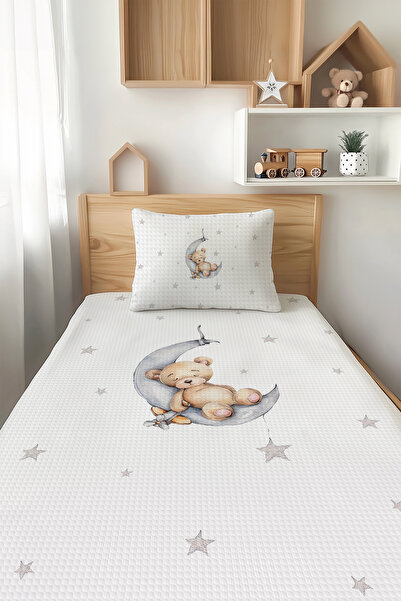 Talia Home Sleeping Bear Pattern Single Child Pique Set Tlap-278