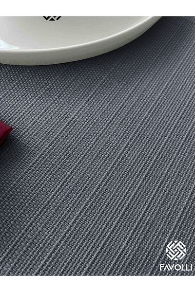 FAVOLLİ Midnight Blue Table Cloth - Worry-Free Linen Textured