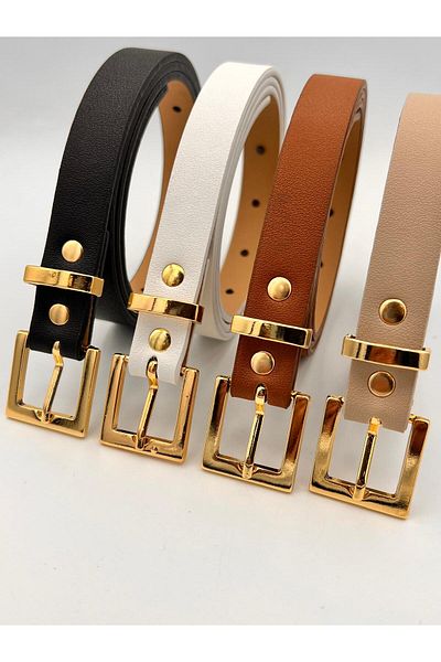 MODAM HİFA 2cm Πλεκτή χρυσή αγκράφα Γυναικεία ζώνη παντελονιού Ζώνη φόρεμα Ζώνη πουκάμισο Ζώνη μπουφάν