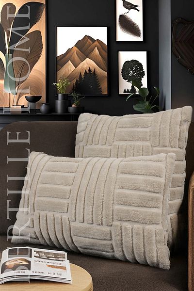 Bertille Home Διακοσμητικό κάλυμμα μαξιλαριού ριχτάρι διπλής όψης Welsoft Jacquard Bohemian Style Punch Pattern