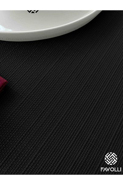 FAVOLLİ Darkless Black Tablecloth