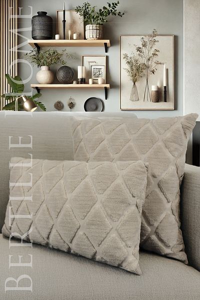 Bertille Home Διακοσμητικό κάλυμμα μαξιλαριού ριχτάρι διπλής όψης Welsoft Jacquard Bohemian Style Punch Pattern